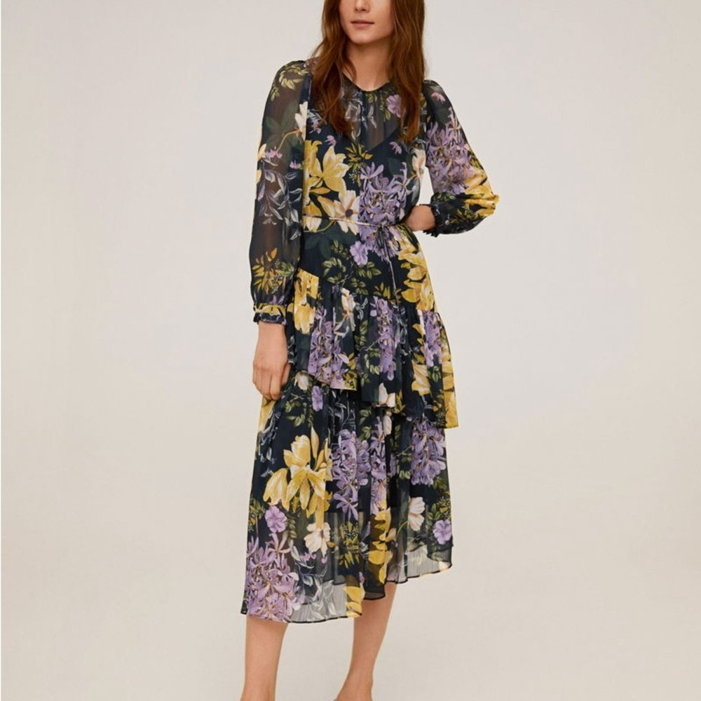 Mango Floral Tiered Dress - Winter Wedding Guest Dress